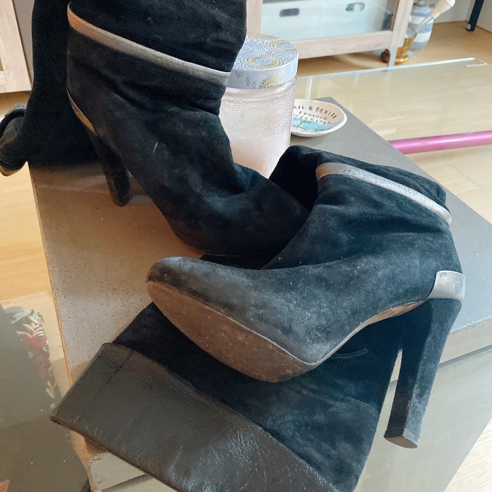 Fendi Suede Leather Knee High Boots